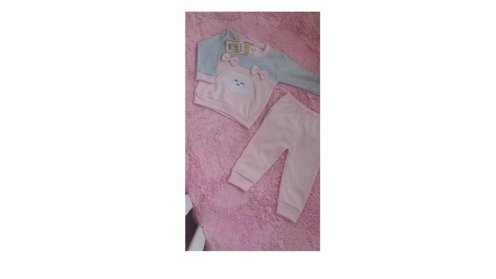 Conjunto Romila Bebê Menina Inverno Blusa Bordada + Calça com Babado Look Bebê Menina