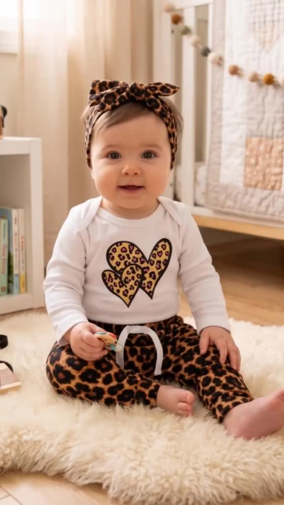 conjunto bebe menina oncinha inverno frio roupa roupinha P M G Mini diva estampado com faixa cabelo