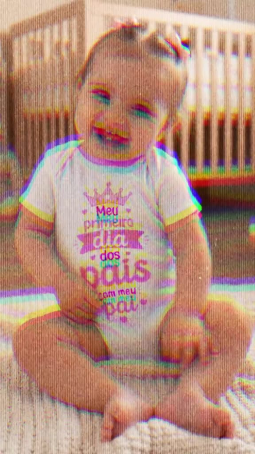 Body bebê com estampa Meu Primeiro Dia dos Pais com Meu Pai Menina roupa roupinha infantil P M G