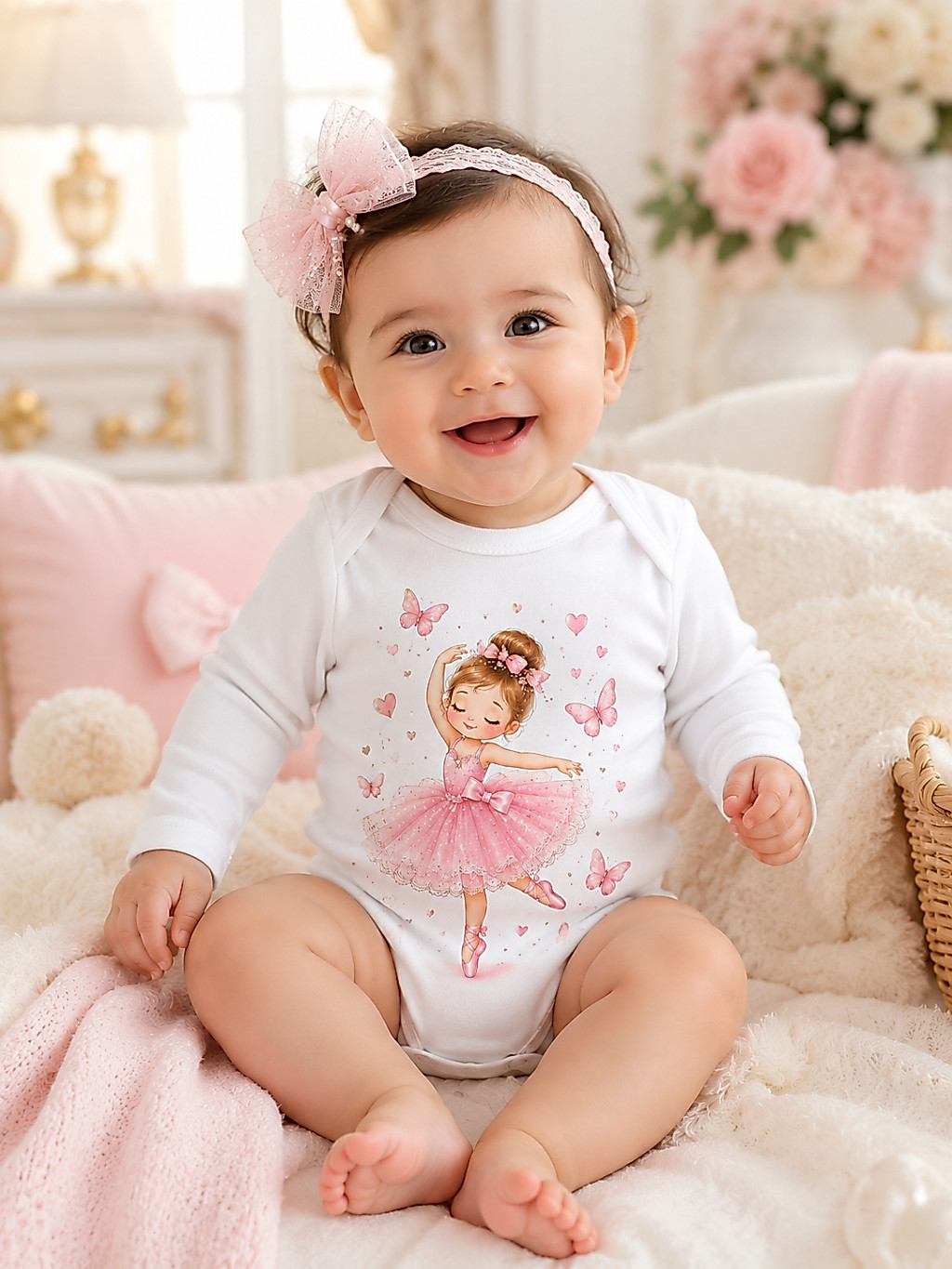 Body Bebê Manga Longa Estampado 100% Algodão Menina e Menino Roupa Infantil Enxoval P M G