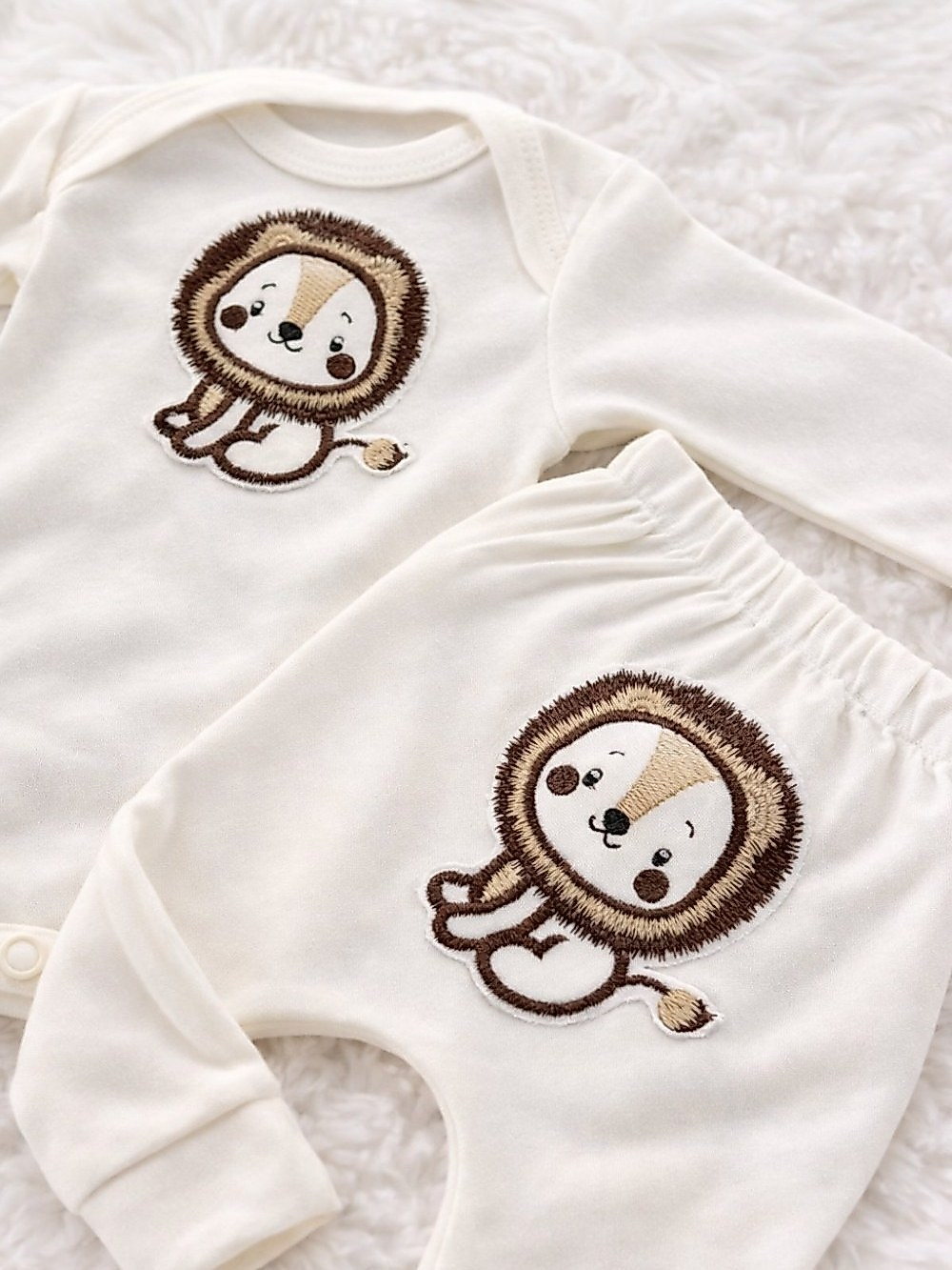 Conjunto Bebe Leaozinho Algodão Roupinha Conjuntinho Moda Baby P M G Para bebês Rn Unissex Confort