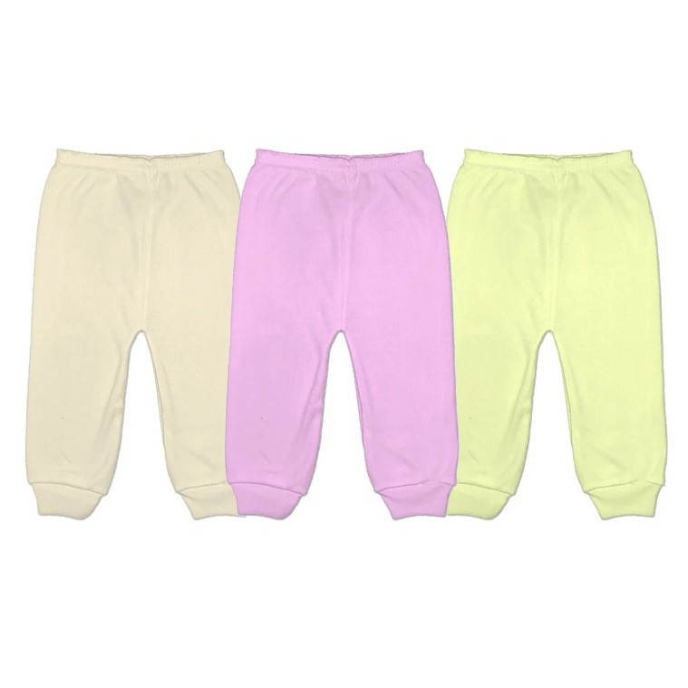 Kit Calça Mijão Liso 3 Peças Malha Pé Aberto Roupas de Bebê