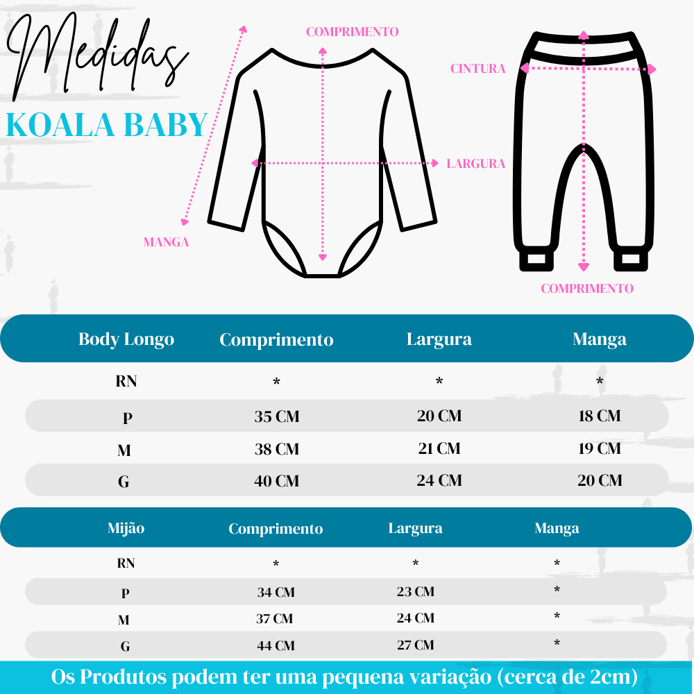 Kit Roupa De Bebe 12 Peças Body Manga Longa E Mijão Algodão