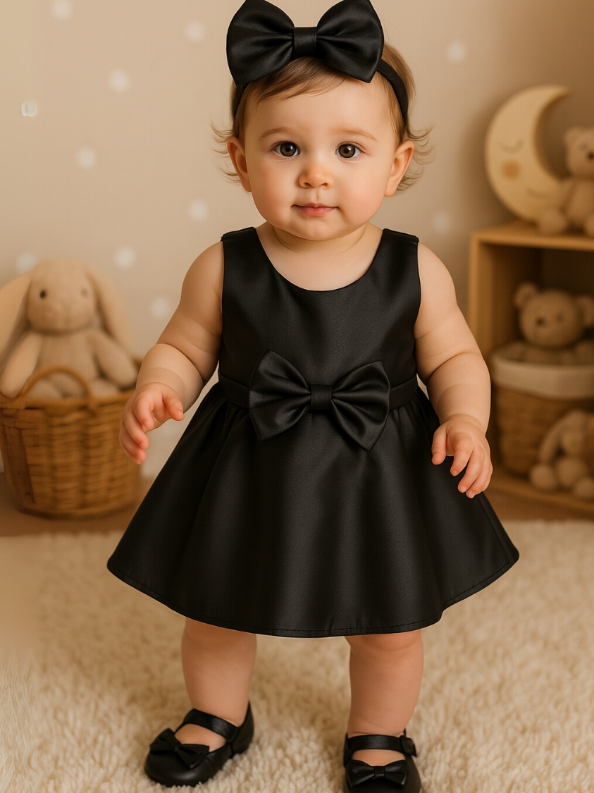 Vestido de Luxo Bebe Menina Passeio Festa Aniversario Roupinha Moda Baby PMG Criança Infantil Diva