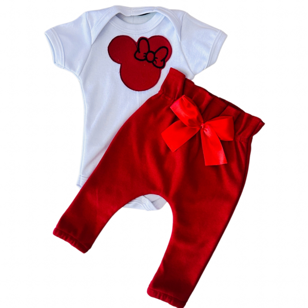 Conjunto Roupa Bebê Menina Body Calça Feminino Algodão Moda Bordado infantil Conjuntinho Roupinha