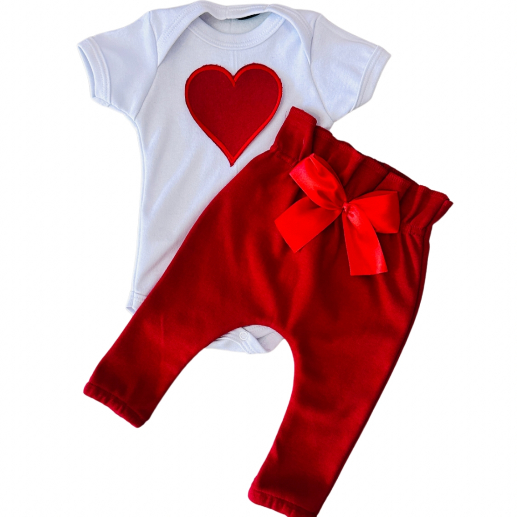 Conjunto Roupa Bebê Menina Body Calça Feminino Algodão Moda Bordado infantil Conjuntinho Roupinha