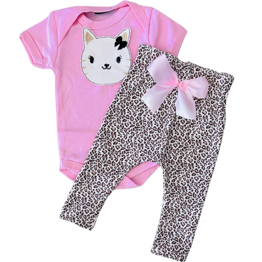 Conjunto Roupa Bebê Menina Body Calça Feminino Algodão Moda Bordado infantil Conjuntinho Roupinha