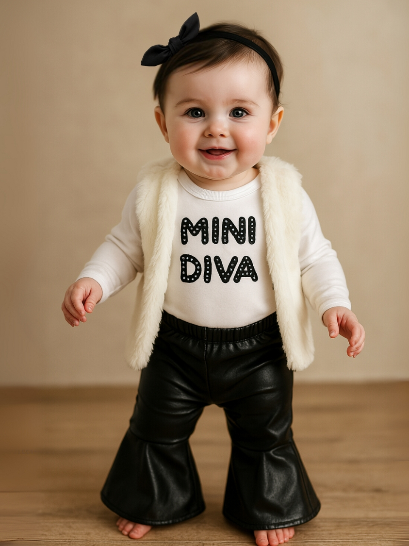 Kit 4 Peças Moda Bebê Menina Algodão infantil Conjuntinho Roupinha PMG Feminino Mini Diva Luxo Fotos
