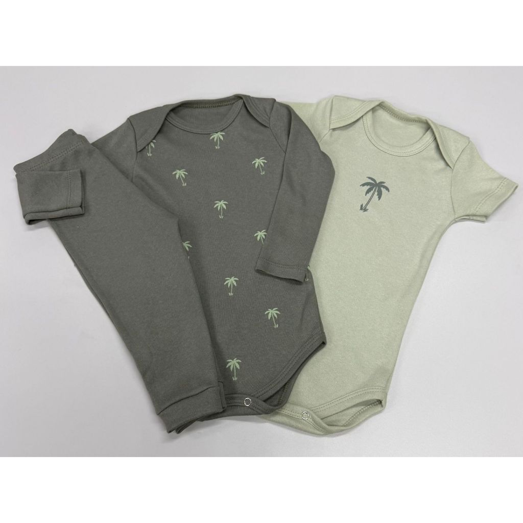 Kit Minimalista 12 peças body bebê manga curta manga longa calça Menino P ao GG