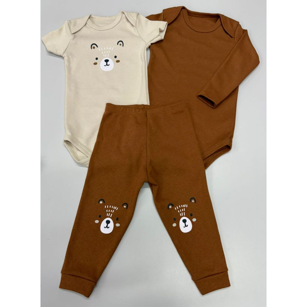 Kit Minimalista 12 peças body bebê manga curta manga longa calça Menino P ao GG