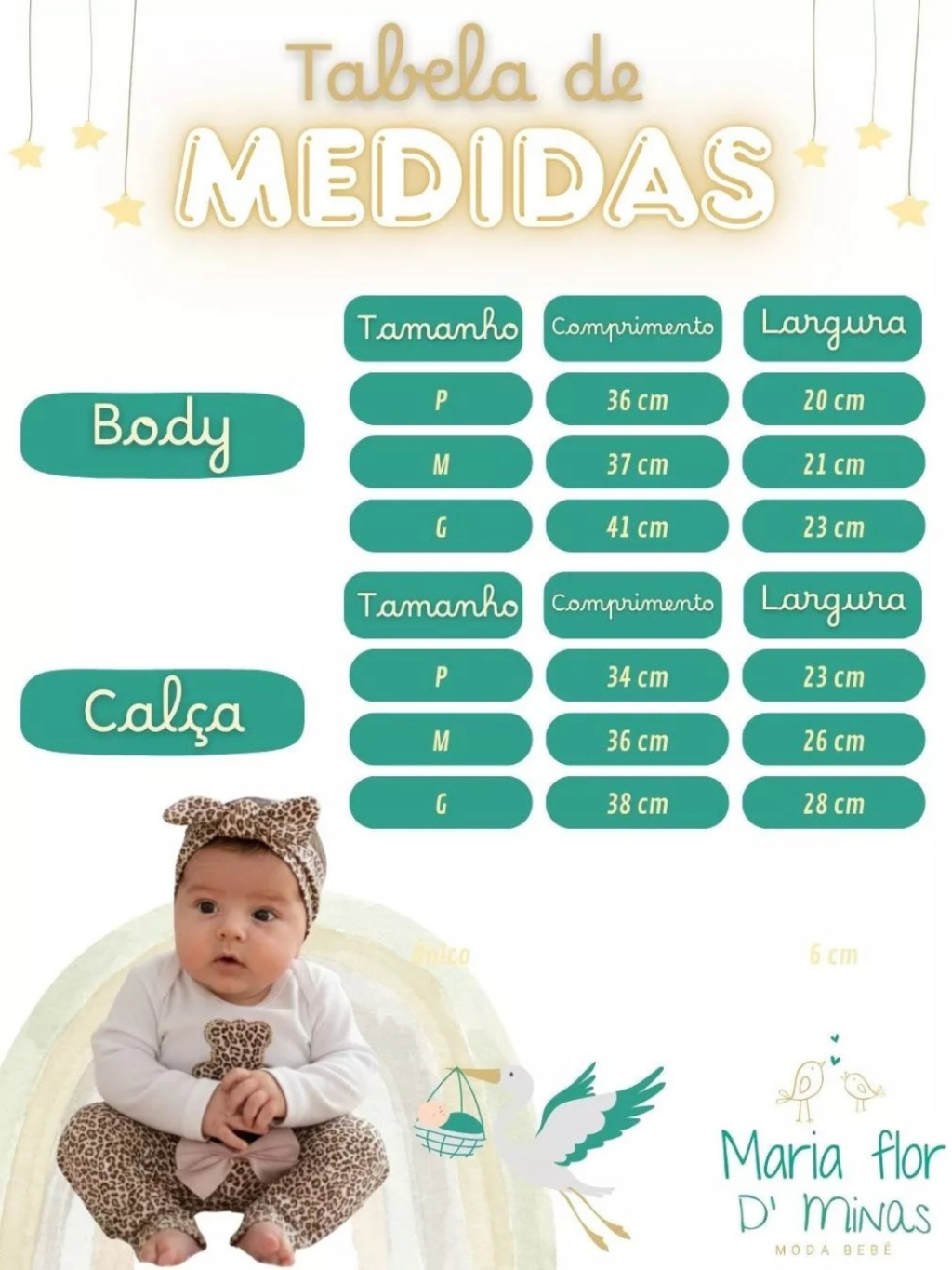 Conjunto Bebê Menina Algodâo Body Manga Longa Mijão Onça Faixa Kit 4 peças Baby