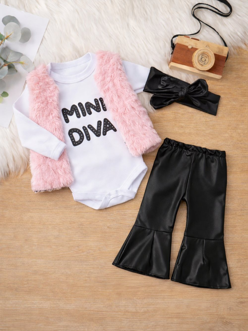 Kit 4 Peças Moda Bebê Menina Algodão infantil Conjuntinho Roupinha PMG Feminino Mini Diva Luxo Fotos