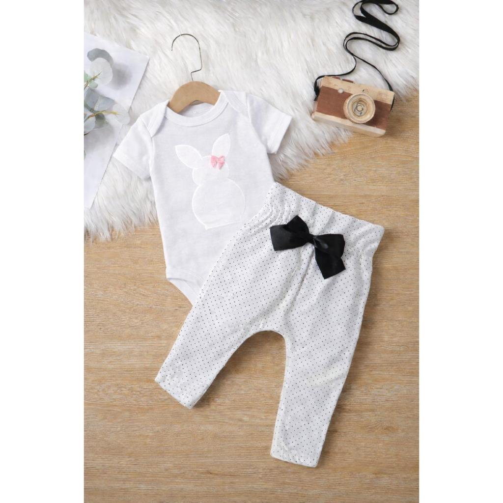 Conjunto Roupa Bebê Menina Body Calça Feminino Algodão Moda Bordado infantil Conjuntinho Roupinha