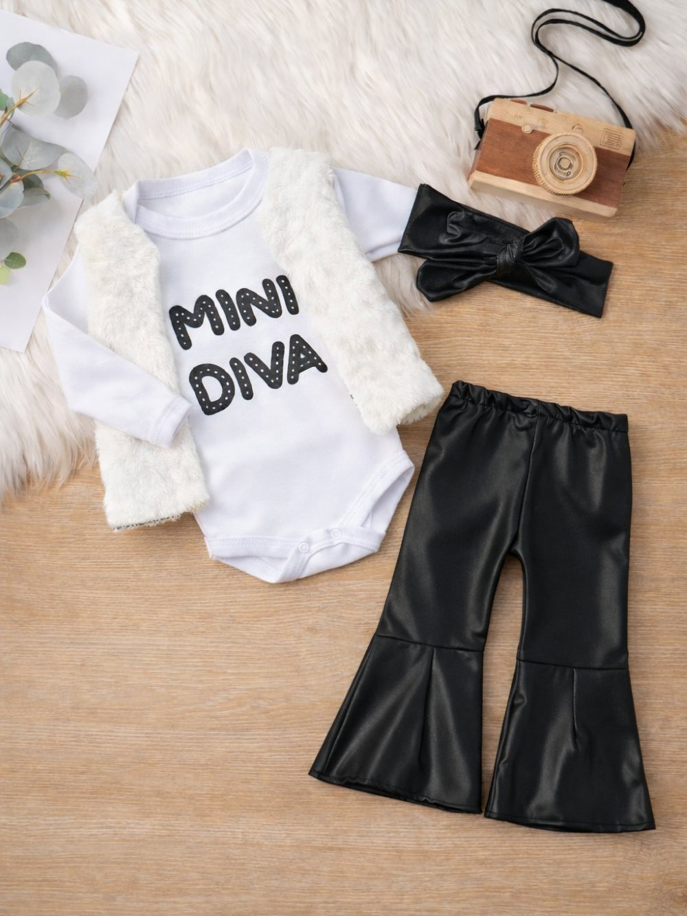 Kit 4 Peças Moda Bebê Menina Algodão infantil Conjuntinho Roupinha PMG Feminino Mini Diva Luxo Fotos