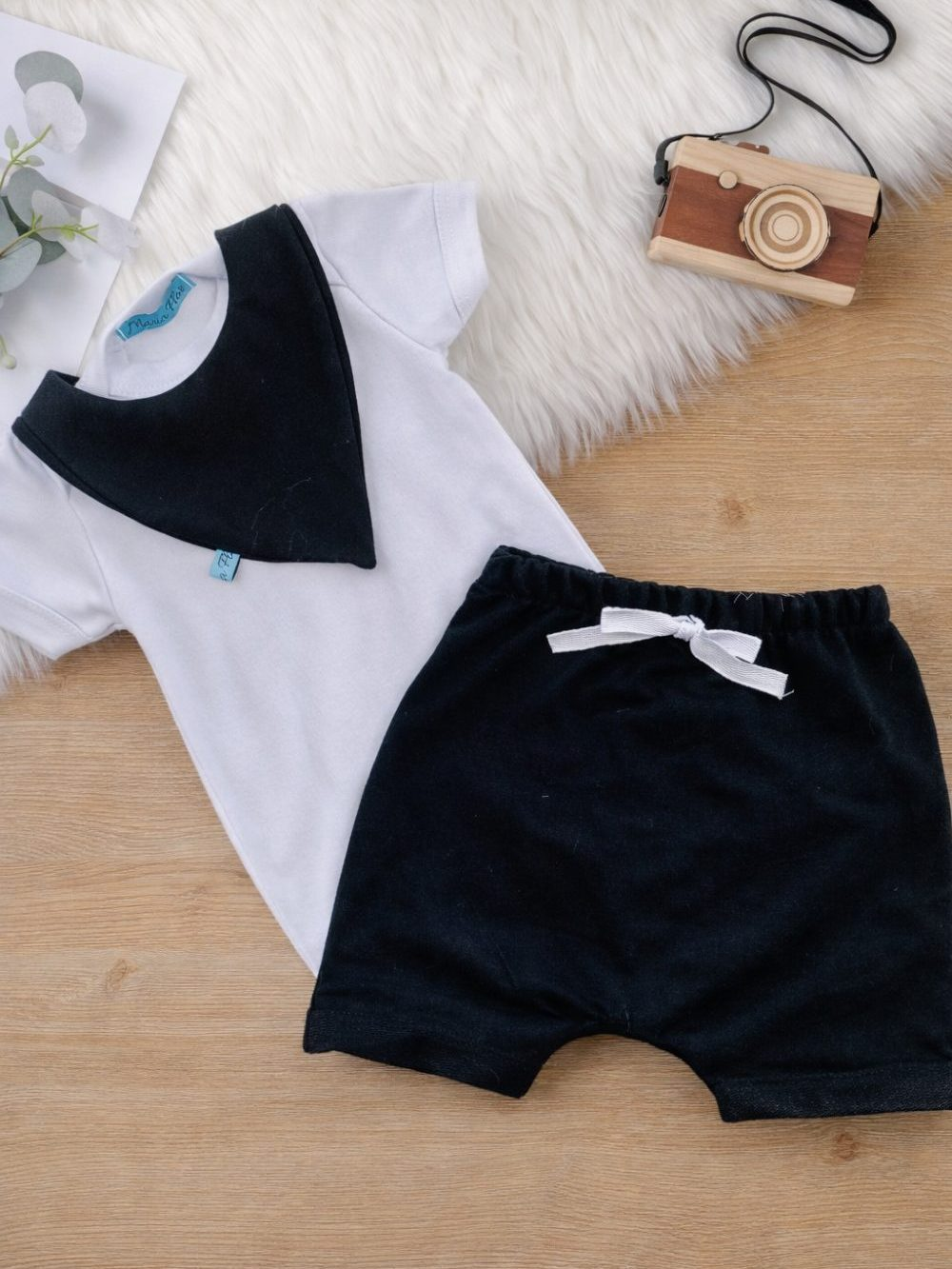 Conjunto Body Bermuda Babador Bebê Menino Masculino Roupa Conjuntinho Roupinha PMG Masculino Barato