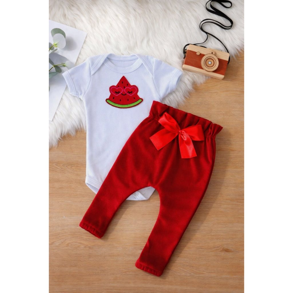 Conjunto Roupa Bebê Menina Body Calça Feminino Algodão Moda Bordado infantil Conjuntinho Roupinha