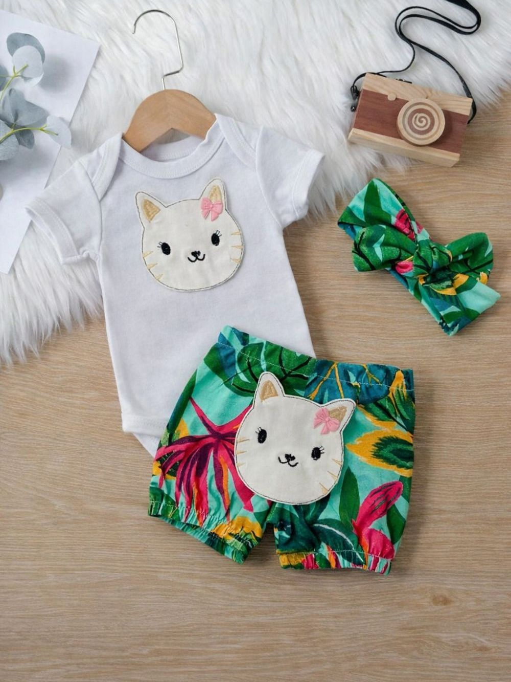Conjunto Roupa Bebê Menina Body Shorts Feminino Algodão Bordado infantil Conjuntinho Roupinha PMG