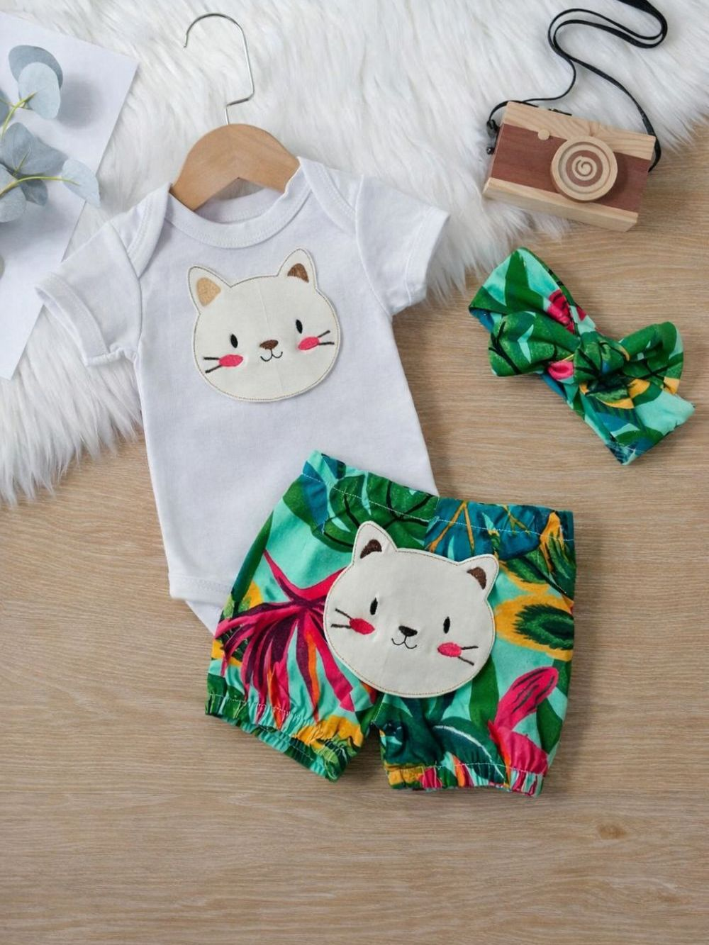 Conjunto Roupa Bebê Menina Body Shorts Feminino Algodão Bordado infantil Conjuntinho Roupinha PMG