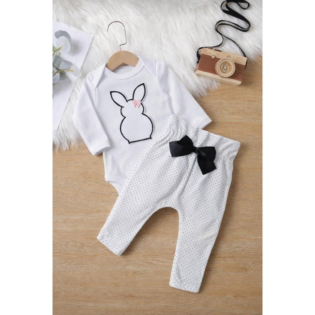 Conjunto Roupa Bebê Menina Body Calça Feminino Algodão Moda Bordado infantil Conjuntinho Roupinha