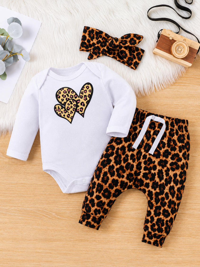 conjunto bebe menina oncinha inverno frio roupa roupinha P M G Mini diva estampado com faixa cabelo