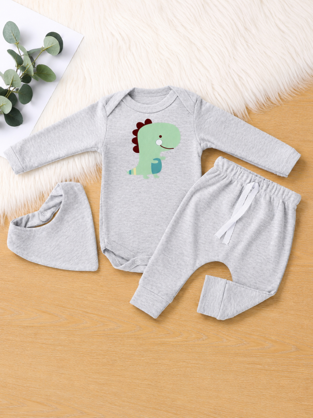 Conjunto Bebe Menino Dino Dinossauro Roupa Roupinha Conjuntinho Infantil PMG Baby frio Inverno baby