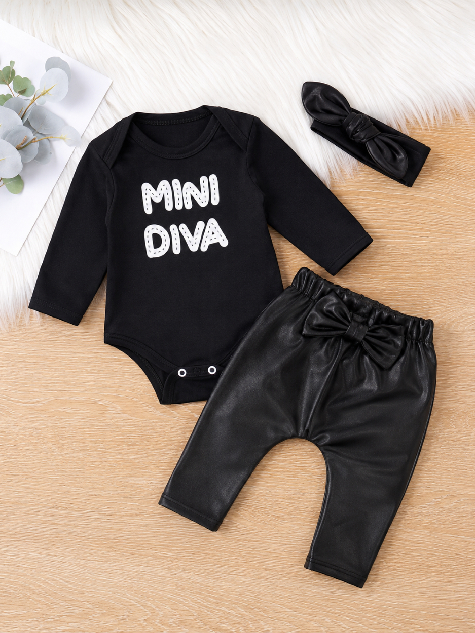 CONJUNTO CONJUNTINHO BLOGUEIRINHA ROUPINHA BEBE PMG MINI DIVA COM FAIXA DE CABELO CALÇA LAÇO ROUPA