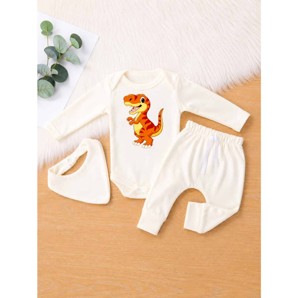 Conjunto Bebe Menino Dino Dinossauro Roupa Roupinha Conjuntinho Infantil PMG Baby frio Inverno baby