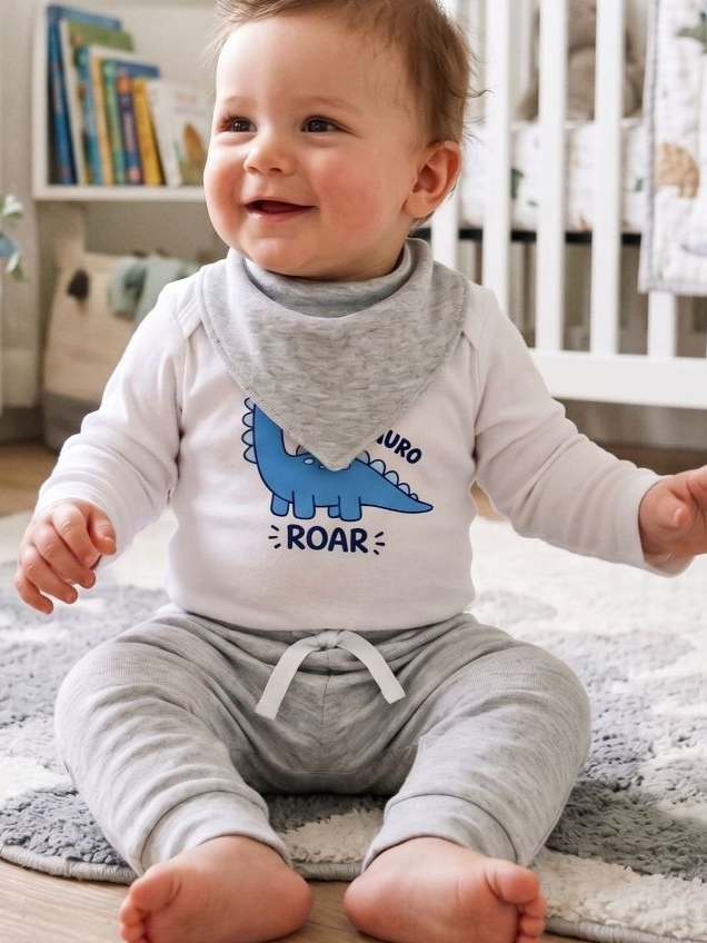 Conjunto Bebe Menino Dino Dinossauro Roupa Roupinha Conjuntinho Infantil PMG Baby frio Inverno baby
