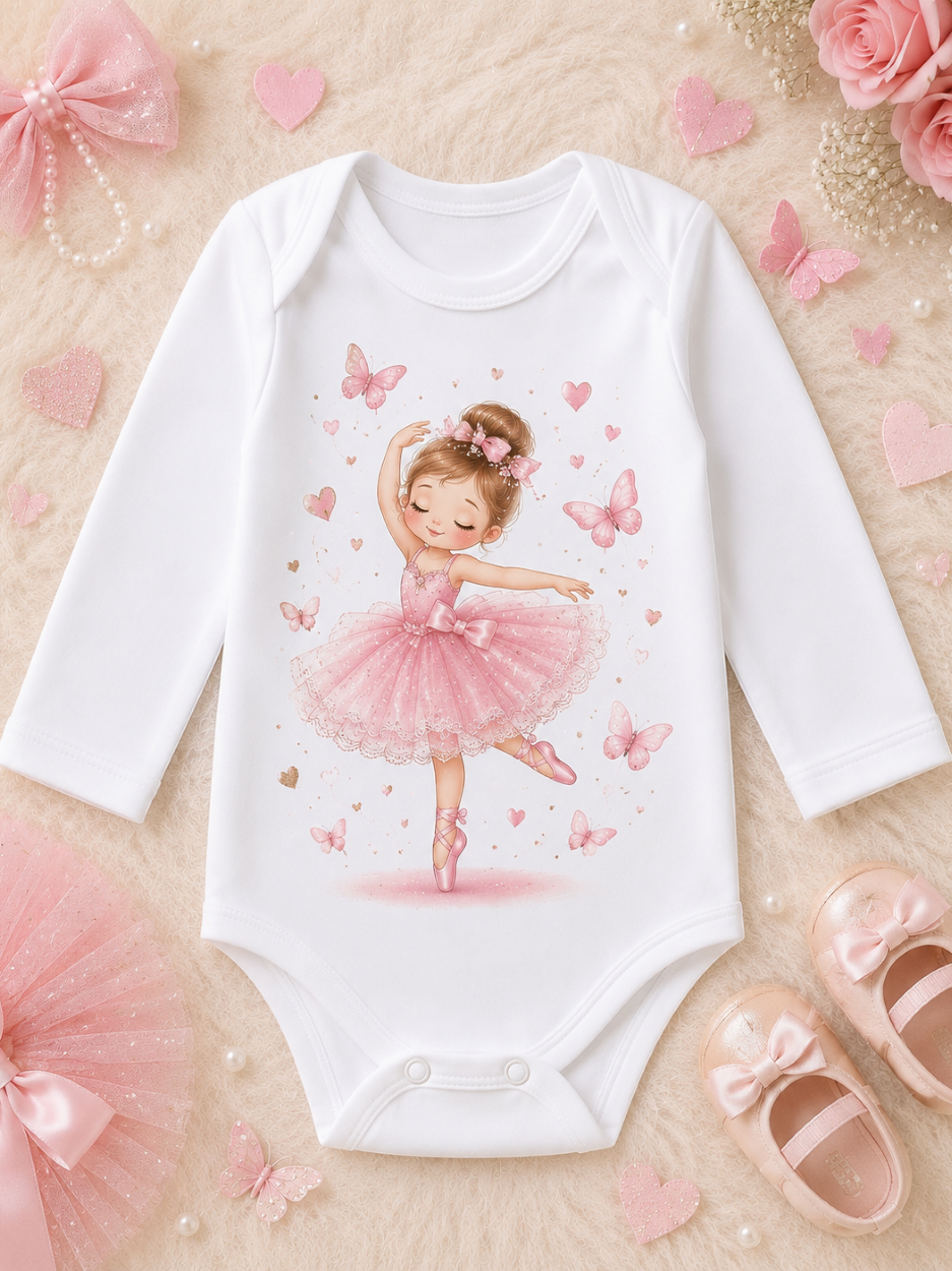 Body Bebê Manga Longa Estampado 100% Algodão Menina e Menino Roupa Infantil Enxoval P M G