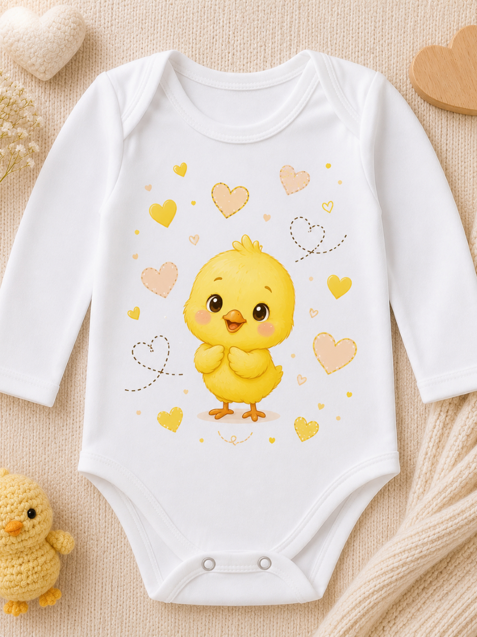 Body Bebê Manga Longa Estampado 100% Algodão Menina e Menino Roupa Infantil Enxoval P M G