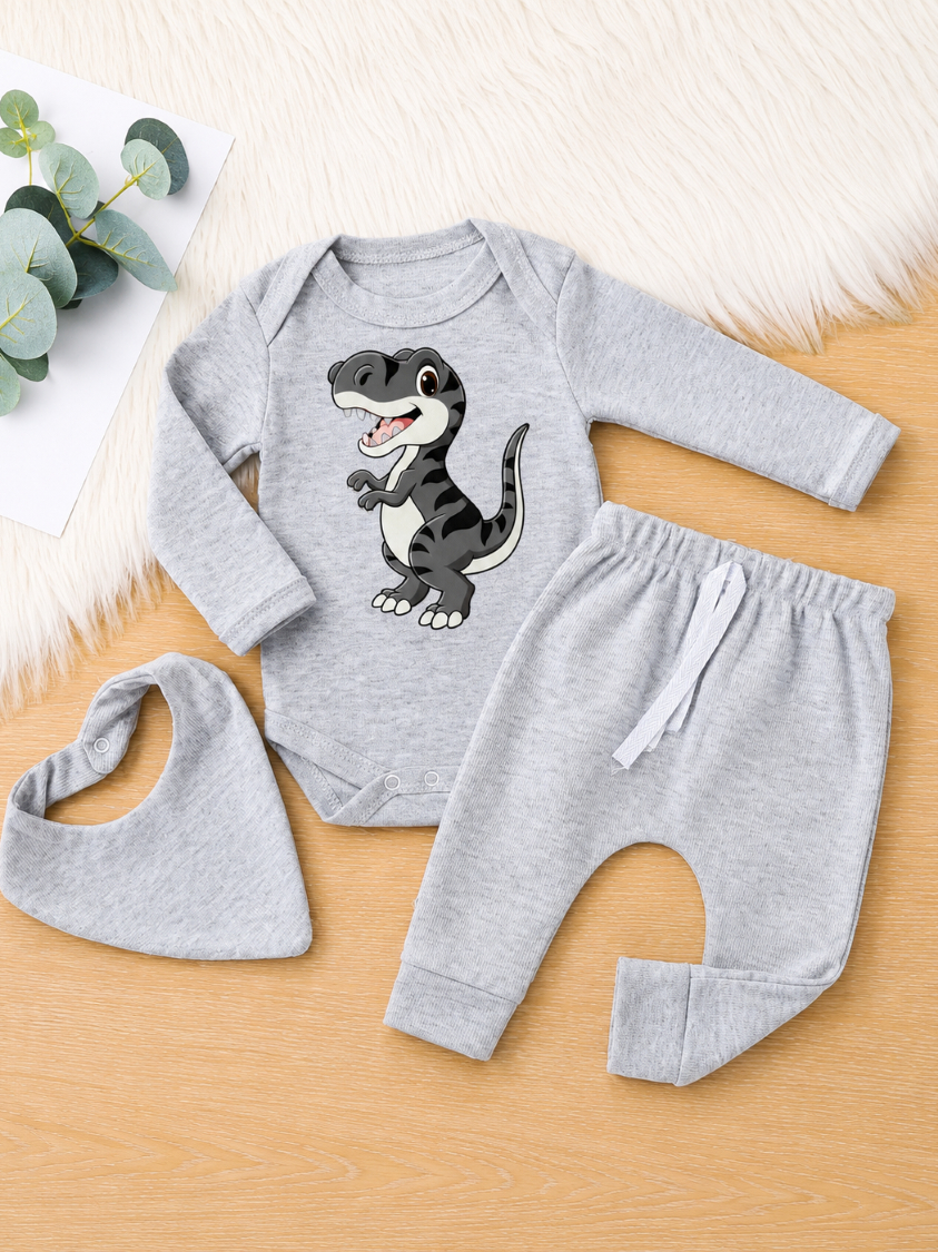 Conjunto Bebe Menino Dino Dinossauro Roupa Roupinha Conjuntinho Infantil PMG Baby frio Inverno baby