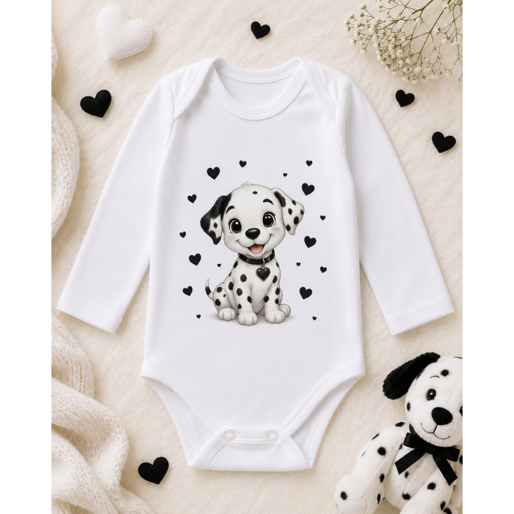 Body Bebê Manga Longa Estampado 100% Algodão Menina e Menino Roupa Infantil Enxoval P M G