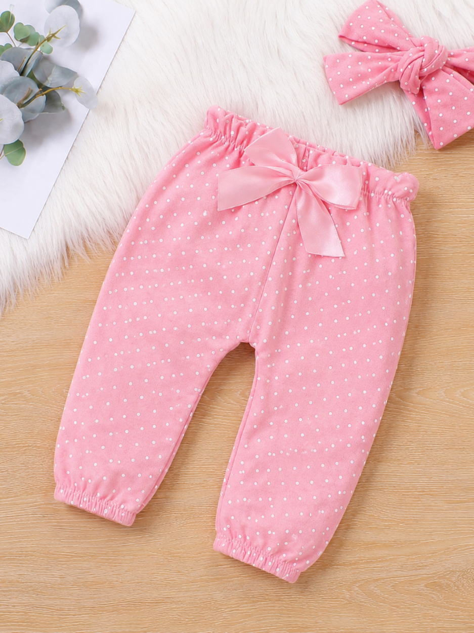 Conjunto Roupinha Roupa Bebe Menina Algodão laço de cabelo Modinha Inverno Frio Conjuntinho 3 pçs