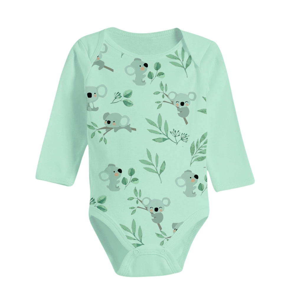 Kit 5 Peças Body Manga Longa Estampado Enxoval Roupa de Bebê