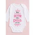 Body bebê com estampa Meu Primeiro Dia dos Pais com Meu Pai Menina roupa roupinha infantil P M G